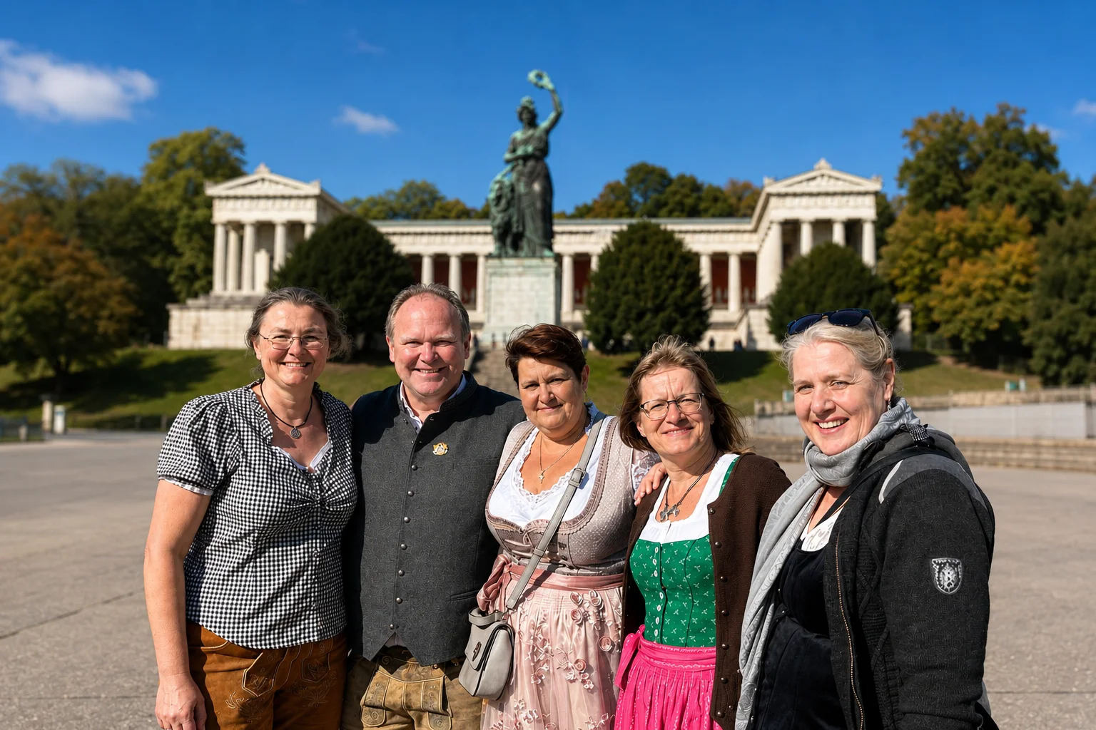 Team der Öllbrunner-Immobilien-GmbH vor der Bavaria in München